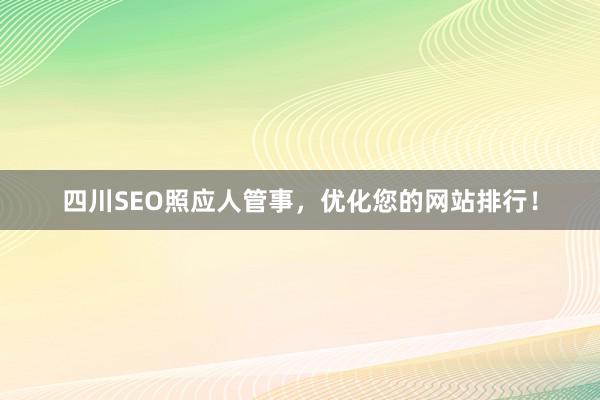 四川SEO照应人管事，优化您的网站排行！