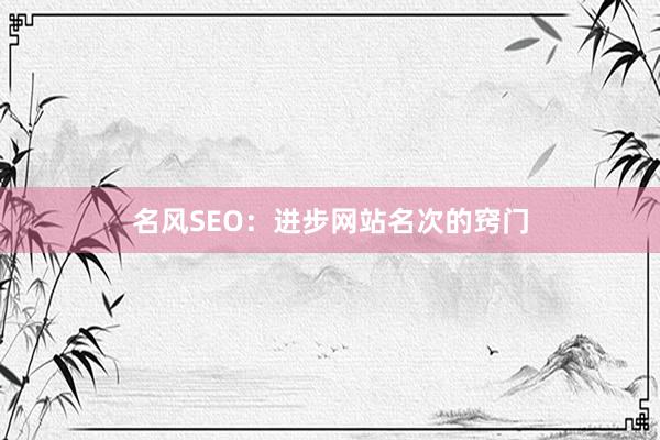 名风SEO：进步网站名次的窍门